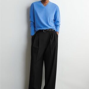 COS RELAXED TWILL WIDE-LEG PANTS